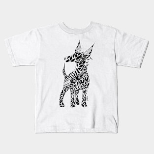 mexican xolo dog ecopop in hell trance art in floral totonac pattern Kids T-Shirt